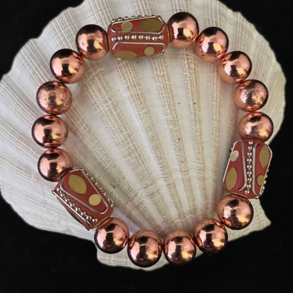 Grounding & Protection Rose Gold Hematite Beaded Stretch Bracelet - Picture 5 of 5